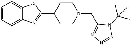 Benzothiazole, 2-[1-[[1-(1,1-dimethylethyl)-1H-tetrazol-5-yl]methyl]-4-piperidinyl]- (9CI) 结构式