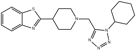 Benzothiazole, 2-[1-[(1-cyclohexyl-1H-tetrazol-5-yl)methyl]-4-piperidinyl]- (9CI) 结构式