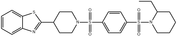 Piperidine, 1-[[4-[[4-(2-benzothiazolyl)-1-piperidinyl]sulfonyl]phenyl]sulfonyl]-2-ethyl- (9CI) 结构式