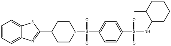Benzenesulfonamide, 4-[[4-(2-benzothiazolyl)-1-piperidinyl]sulfonyl]-N-(2-methylcyclohexyl)- (9CI) 结构式