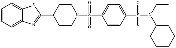 Benzenesulfonamide, 4-[[4-(2-benzothiazolyl)-1-piperidinyl]sulfonyl]-N-cyclohexyl-N-ethyl- (9CI) 结构式