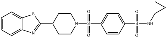 Benzenesulfonamide, 4-[[4-(2-benzothiazolyl)-1-piperidinyl]sulfonyl]-N-cyclopropyl- (9CI) 结构式