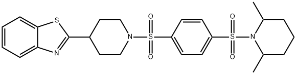Piperidine, 1-[[4-[[4-(2-benzothiazolyl)-1-piperidinyl]sulfonyl]phenyl]sulfonyl]-2,6-dimethyl- (9CI) 结构式