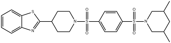 Piperidine, 1-[[4-[[4-(2-benzothiazolyl)-1-piperidinyl]sulfonyl]phenyl]sulfonyl]-3,5-dimethyl- (9CI) 结构式
