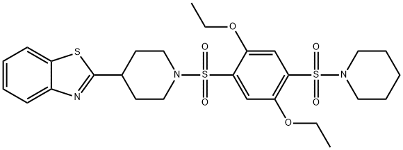 Piperidine, 4-(2-benzothiazolyl)-1-[[2,5-diethoxy-4-(1-piperidinylsulfonyl)phenyl]sulfonyl]- (9CI) 结构式