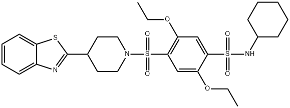 Benzenesulfonamide, 4-[[4-(2-benzothiazolyl)-1-piperidinyl]sulfonyl]-N-cyclohexyl-2,5-diethoxy- (9CI) 结构式