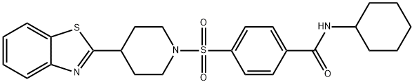 Benzamide, 4-[[4-(2-benzothiazolyl)-1-piperidinyl]sulfonyl]-N-cyclohexyl- (9CI) 结构式