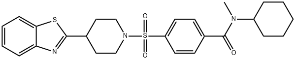 Benzamide, 4-[[4-(2-benzothiazolyl)-1-piperidinyl]sulfonyl]-N-cyclohexyl-N-methyl- (9CI) 结构式
