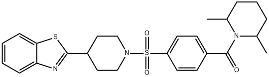 Piperidine, 1-[4-[[4-(2-benzothiazolyl)-1-piperidinyl]sulfonyl]benzoyl]-2,6-dimethyl- (9CI) 结构式