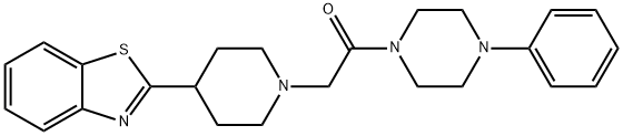 Piperazine, 1-[[4-(2-benzothiazolyl)-1-piperidinyl]acetyl]-4-phenyl- (9CI) 结构式