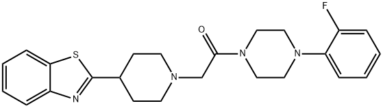 Piperazine, 1-[[4-(2-benzothiazolyl)-1-piperidinyl]acetyl]-4-(2-fluorophenyl)- (9CI) 结构式