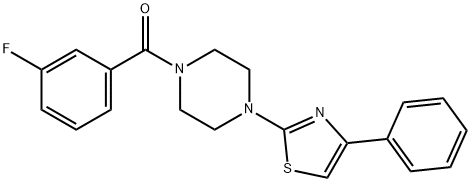 Piperazine, 1-(3-fluorobenzoyl)-4-(4-phenyl-2-thiazolyl)- (9CI) 结构式