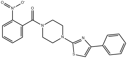 Piperazine, 1-(2-nitrobenzoyl)-4-(4-phenyl-2-thiazolyl)- (9CI) 结构式