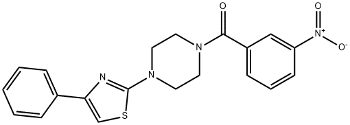 Piperazine, 1-(3-nitrobenzoyl)-4-(4-phenyl-2-thiazolyl)- (9CI) 结构式