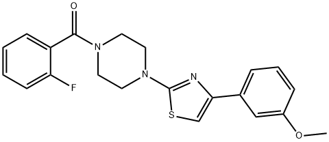 Piperazine, 1-(2-fluorobenzoyl)-4-[4-(3-methoxyphenyl)-2-thiazolyl]- (9CI) 结构式