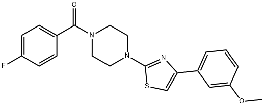 Piperazine, 1-(4-fluorobenzoyl)-4-[4-(3-methoxyphenyl)-2-thiazolyl]- (9CI) 结构式