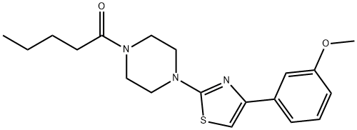 Piperazine, 1-[4-(3-methoxyphenyl)-2-thiazolyl]-4-(1-oxopentyl)- (9CI) 结构式