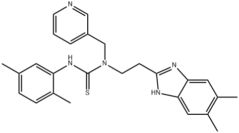 Thiourea, N-[2-(5,6-dimethyl-1H-benzimidazol-2-yl)ethyl]-N-(2,5-dimethylphenyl)-N-(3-pyridinylmethyl)- (9CI) 结构式