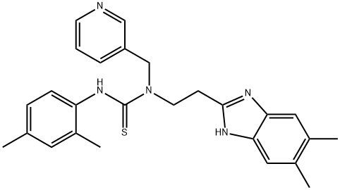Thiourea, N-[2-(5,6-dimethyl-1H-benzimidazol-2-yl)ethyl]-N-(2,4-dimethylphenyl)-N-(3-pyridinylmethyl)- (9CI) 结构式