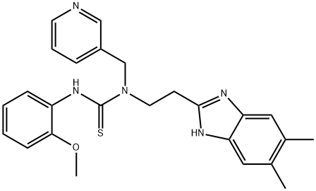 Thiourea, N-[2-(5,6-dimethyl-1H-benzimidazol-2-yl)ethyl]-N-(2-methoxyphenyl)-N-(3-pyridinylmethyl)- (9CI) 结构式