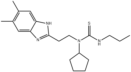 Thiourea, N-cyclopentyl-N-[2-(5,6-dimethyl-1H-benzimidazol-2-yl)ethyl]-N-propyl- (9CI) 结构式