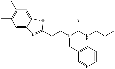 Thiourea, N-[2-(5,6-dimethyl-1H-benzimidazol-2-yl)ethyl]-N-propyl-N-(3-pyridinylmethyl)- (9CI) 结构式