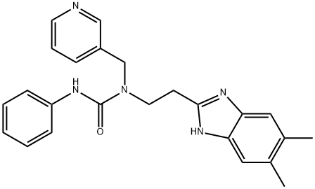 Urea, N-[2-(5,6-dimethyl-1H-benzimidazol-2-yl)ethyl]-N-phenyl-N-(3-pyridinylmethyl)- (9CI) 结构式