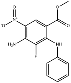 4-氨基-3-氟-5-硝基-2-(苯基氨基)苯甲酸甲酯 结构式