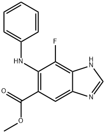 7-氟-6-(苯基氨基)-1H-苯并[D]咪唑-5-甲酸甲酯 结构式