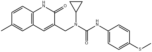 Urea, N-cyclopropyl-N-[(1,2-dihydro-6-methyl-2-oxo-3-quinolinyl)methyl]-N'-[4-(methylthio)phenyl]- (9CI) 结构式