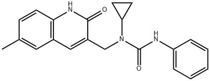 Urea, N-cyclopropyl-N-[(1,2-dihydro-6-methyl-2-oxo-3-quinolinyl)methyl]-N-phenyl- (9CI) 结构式