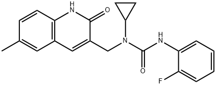 Urea, N-cyclopropyl-N-[(1,2-dihydro-6-methyl-2-oxo-3-quinolinyl)methyl]-N-(2-fluorophenyl)- (9CI) 结构式