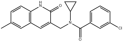 Benzamide, 3-chloro-N-cyclopropyl-N-[(1,2-dihydro-6-methyl-2-oxo-3-quinolinyl)methyl]- (9CI) 结构式