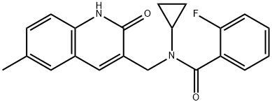 Benzamide, N-cyclopropyl-N-[(1,2-dihydro-6-methyl-2-oxo-3-quinolinyl)methyl]-2-fluoro- (9CI) 结构式