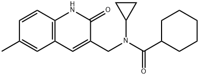 Cyclohexanecarboxamide, N-cyclopropyl-N-[(1,2-dihydro-6-methyl-2-oxo-3-quinolinyl)methyl]- (9CI) 结构式