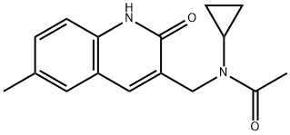 Acetamide, N-cyclopropyl-N-[(1,2-dihydro-6-methyl-2-oxo-3-quinolinyl)methyl]- (9CI) 结构式