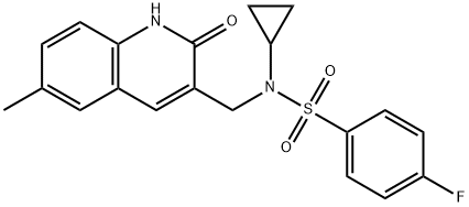 Benzenesulfonamide, N-cyclopropyl-N-[(1,2-dihydro-6-methyl-2-oxo-3-quinolinyl)methyl]-4-fluoro- (9CI) 结构式