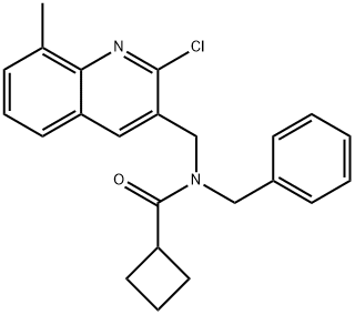 Cyclobutanecarboxamide, N-[(2-chloro-8-methyl-3-quinolinyl)methyl]-N-(phenylmethyl)- (9CI) 结构式