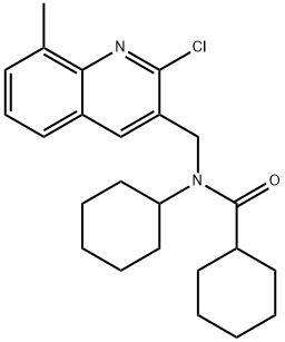 Cyclohexanecarboxamide, N-[(2-chloro-8-methyl-3-quinolinyl)methyl]-N-cyclohexyl- (9CI) 结构式