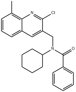 Benzamide, N-[(2-chloro-8-methyl-3-quinolinyl)methyl]-N-cyclohexyl- (9CI) 结构式