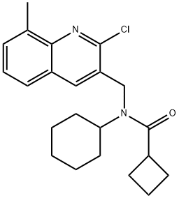 Cyclobutanecarboxamide, N-[(2-chloro-8-methyl-3-quinolinyl)methyl]-N-cyclohexyl- (9CI) 结构式