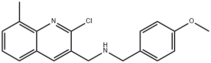 3-Quinolinemethanamine,2-chloro-N-[(4-methoxyphenyl)methyl]-8-methyl-(9CI) 结构式