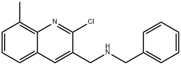 BENZYL-(2-CHLORO-8-METHYL-QUINOLIN-3-YLMETHYL)-AMINE 结构式