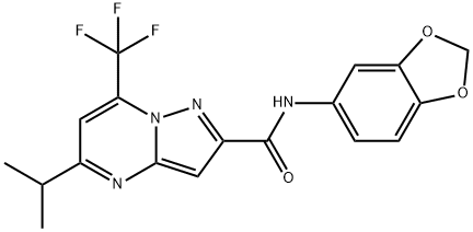 Pyrazolo[1,5-a]pyrimidine-2-carboxamide, N-1,3-benzodioxol-5-yl-5-(1-methylethyl)-7-(trifluoromethyl)- (9CI) 结构式