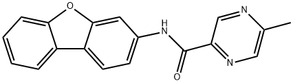 Pyrazinecarboxamide, N-dibenzofuran-3-yl-5-methyl- (9CI) 结构式