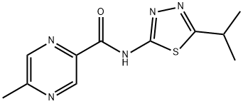 Pyrazinecarboxamide, 5-methyl-N-[5-(1-methylethyl)-1,3,4-thiadiazol-2-yl]- (9CI) 结构式