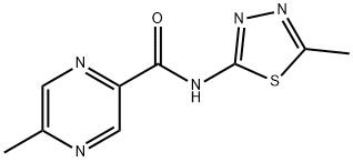 Pyrazinecarboxamide, 5-methyl-N-(5-methyl-1,3,4-thiadiazol-2-yl)- (9CI) 结构式