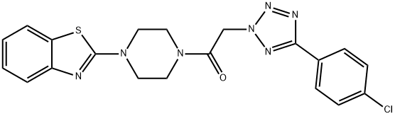 Piperazine, 1-(2-benzothiazolyl)-4-[[5-(4-chlorophenyl)-2H-tetrazol-2-yl]acetyl]- (9CI) 结构式