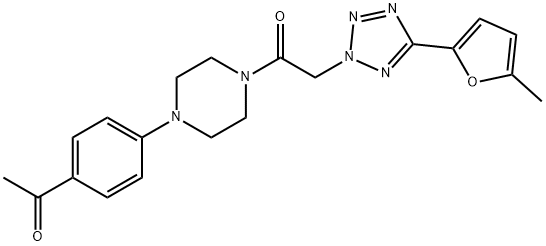 Piperazine, 1-(4-acetylphenyl)-4-[[5-(5-methyl-2-furanyl)-2H-tetrazol-2-yl]acetyl]- (9CI) 结构式