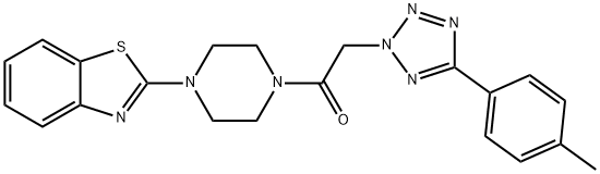 Piperazine, 1-(2-benzothiazolyl)-4-[[5-(4-methylphenyl)-2H-tetrazol-2-yl]acetyl]- (9CI) 结构式